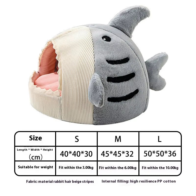 Luxury Plush Shark Pet Bed