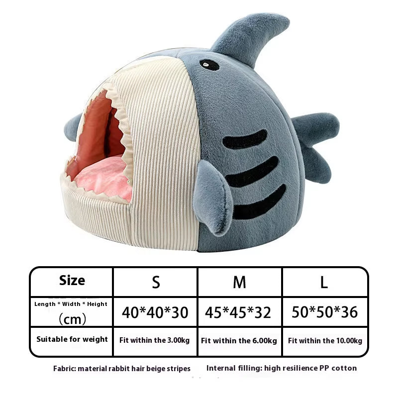 Luxury Plush Shark Pet Bed