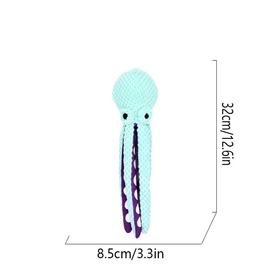 Dog Pet Plush Octopus Toy Interactive Sound 