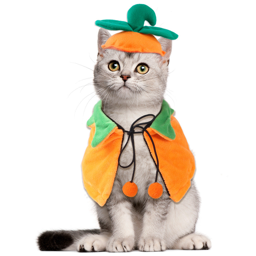 Halloween Pumpkin Double-Sided Dog Cloak Cat Halloween Ornaments