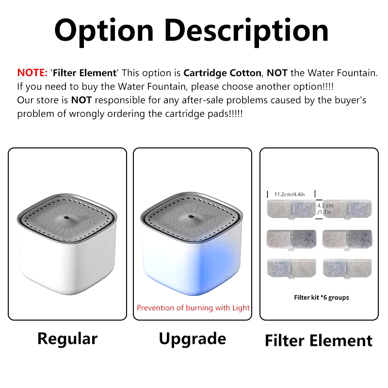3L Water Fountain Auto Recirculate Filter